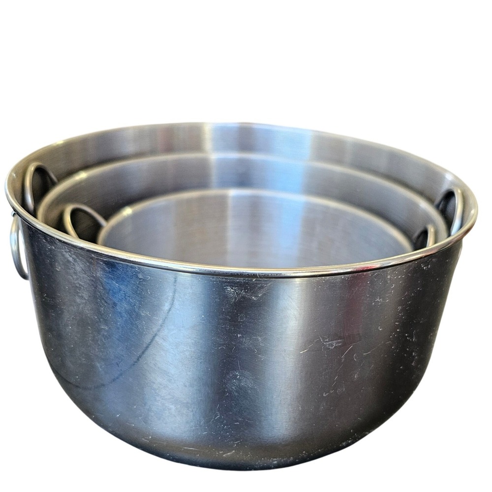 Farberware Stainless Steel Nesting Mixing Bowl Set with Ring Handles 3 Piece